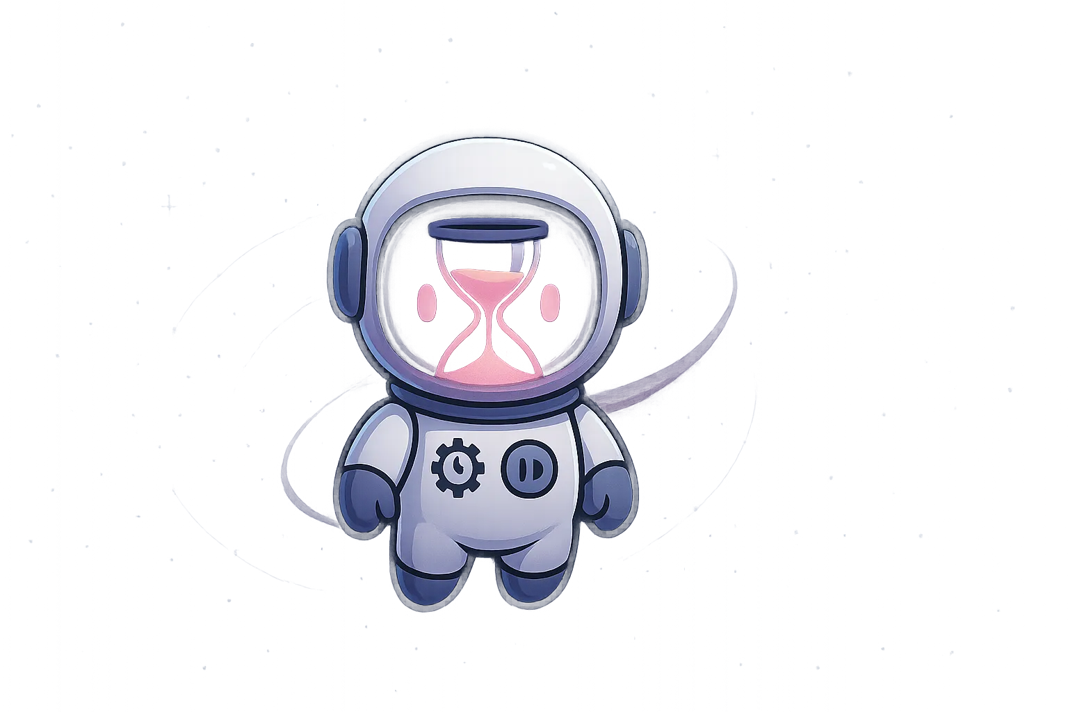 Chronoverse astronaut with an hourglass visor